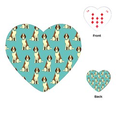 Dog Animal Pattern Playing Cards (heart)  by Amaryn4rt