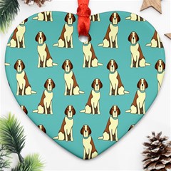 Dog Animal Pattern Heart Ornament (two Sides) by Amaryn4rt