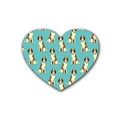 Dog Animal Pattern Heart Coaster (4 Pack)  by Amaryn4rt