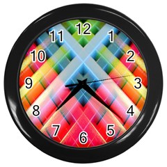 Graphics Colorful Colors Wallpaper Graphic Design Wall Clocks (black) by Amaryn4rt