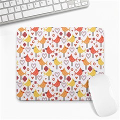 Animal Pattern Happy Birds Seamless Pattern Large Mousepads by Amaryn4rt