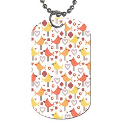 Animal Pattern Happy Birds Seamless Pattern Dog Tag (two Sides) by Amaryn4rt