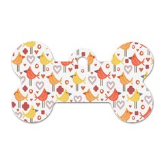 Animal Pattern Happy Birds Seamless Pattern Dog Tag Bone (one Side)