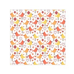 Animal Pattern Happy Birds Seamless Pattern Small Satin Scarf (square) by Amaryn4rt