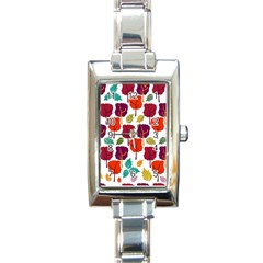 Tree Pattern Background Rectangle Italian Charm Watch by Amaryn4rt