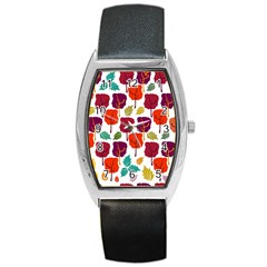 Tree Pattern Background Barrel Style Metal Watch by Amaryn4rt