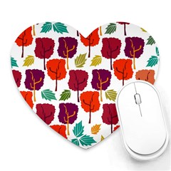 Tree Pattern Background Heart Mousepads by Amaryn4rt