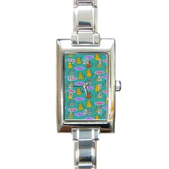 Meow Cat Pattern Rectangle Italian Charm Watch by Amaryn4rt