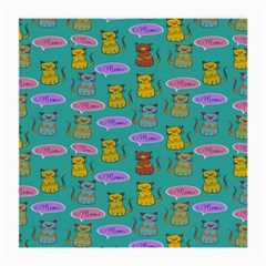 Meow Cat Pattern Medium Glasses Cloth (2-side) by Amaryn4rt