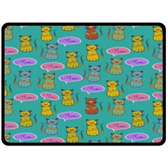 Meow Cat Pattern Fleece Blanket (large)  by Amaryn4rt