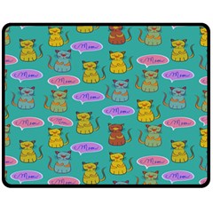 Meow Cat Pattern Fleece Blanket (medium)  by Amaryn4rt