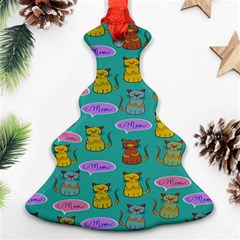 Meow Cat Pattern Ornament (christmas Tree)  by Amaryn4rt