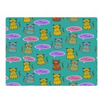 Meow Cat Pattern Double Sided Flano Blanket (Mini)  35 x27  Blanket Front