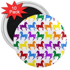 Colorful Horse Background Wallpaper 3  Magnets (10 Pack)  by Amaryn4rt