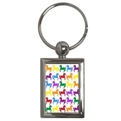 Colorful Horse Background Wallpaper Key Chains (rectangle)  by Amaryn4rt