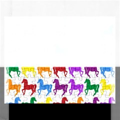 Colorful Horse Background Wallpaper Rectangular Jigsaw Puzzl by Amaryn4rt