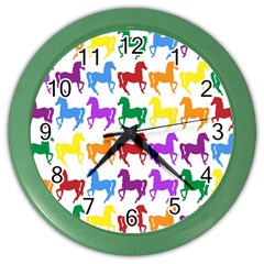 Colorful Horse Background Wallpaper Color Wall Clocks by Amaryn4rt