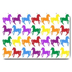 Colorful Horse Background Wallpaper Large Doormat  by Amaryn4rt