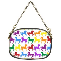 Colorful Horse Background Wallpaper Chain Purses (two Sides) 