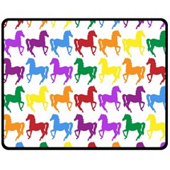 Colorful Horse Background Wallpaper Fleece Blanket (medium)  by Amaryn4rt