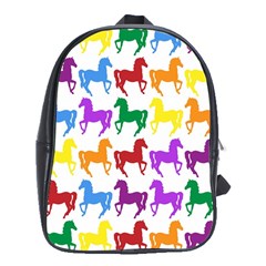 Colorful Horse Background Wallpaper School Bags (xl)  by Amaryn4rt