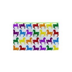 Colorful Horse Background Wallpaper Cosmetic Bag (xs) by Amaryn4rt