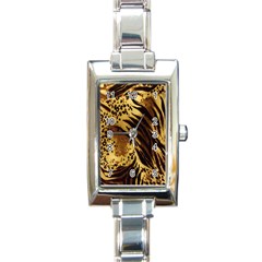 Stripes Tiger Pattern Safari Animal Print Rectangle Italian Charm Watch