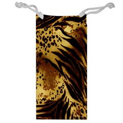 Stripes Tiger Pattern Safari Animal Print Jewelry Bag by Amaryn4rt