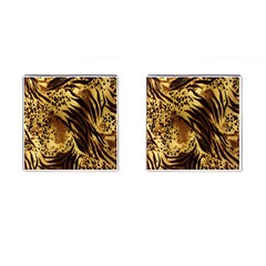 Stripes Tiger Pattern Safari Animal Print Cufflinks (square)