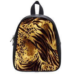 Stripes Tiger Pattern Safari Animal Print School Bags (small) 