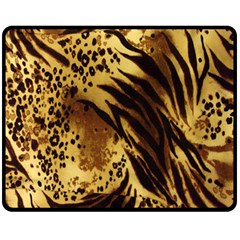 Stripes Tiger Pattern Safari Animal Print Double Sided Fleece Blanket (medium)  by Amaryn4rt