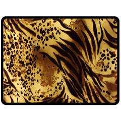 Stripes Tiger Pattern Safari Animal Print Double Sided Fleece Blanket (large)  by Amaryn4rt