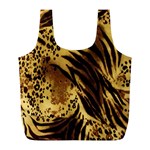 Stripes Tiger Pattern Safari Animal Print Full Print Recycle Bags (L)  Front