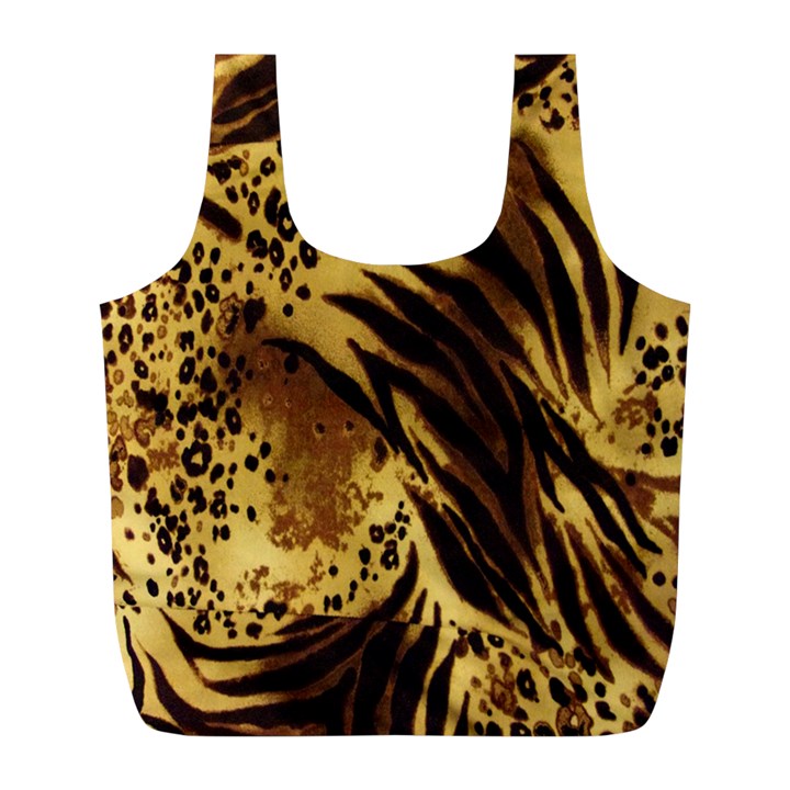 Stripes Tiger Pattern Safari Animal Print Full Print Recycle Bags (L) 