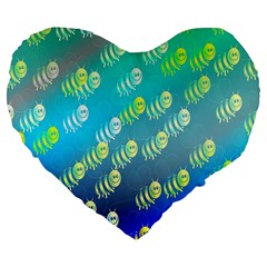 Animal Nature Cartoon Wild Wildlife Wild Life Large 19  Premium Flano Heart Shape Cushions by Amaryn4rt