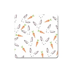 Rabbit Carrot Pattern Weft Step Square Magnet