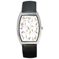 Rabbit Carrot Pattern Weft Step Barrel Style Metal Watch