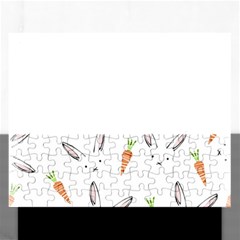 Rabbit Carrot Pattern Weft Step Rectangular Jigsaw Puzzl