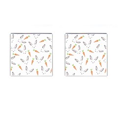 Rabbit Carrot Pattern Weft Step Cufflinks (square) by Amaryn4rt