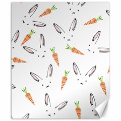 Rabbit Carrot Pattern Weft Step Canvas 8  X 10  by Amaryn4rt