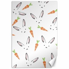 Rabbit Carrot Pattern Weft Step Canvas 12  X 18   by Amaryn4rt