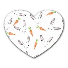 Rabbit Carrot Pattern Weft Step Heart Mousepads by Amaryn4rt