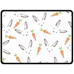 Rabbit Carrot Pattern Weft Step Fleece Blanket (large)  by Amaryn4rt