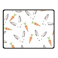 Rabbit Carrot Pattern Weft Step Fleece Blanket (small) by Amaryn4rt