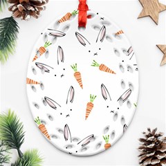 Rabbit Carrot Pattern Weft Step Ornament (oval Filigree)