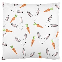 Rabbit Carrot Pattern Weft Step Large Cushion Case (two Sides) by Amaryn4rt