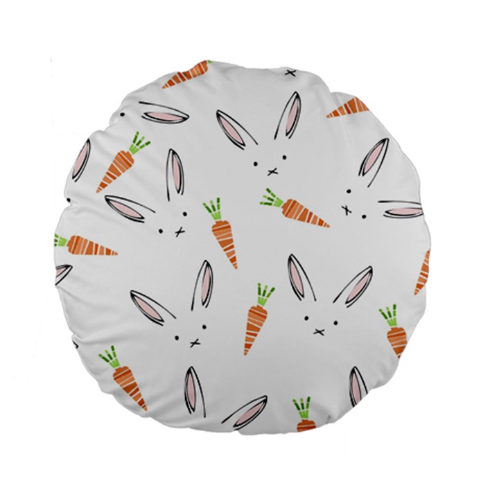 Rabbit Carrot Pattern Weft Step Standard 15  Premium Round Cushions