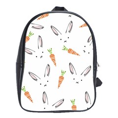 Rabbit Carrot Pattern Weft Step School Bags (xl)  by Amaryn4rt