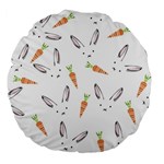 Rabbit Carrot Pattern Weft Step Large 18  Premium Flano Round Cushions Front