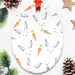 Rabbit Carrot Pattern Weft Step Ornament (oval) by Amaryn4rt